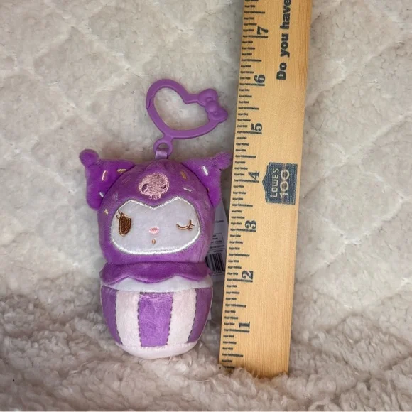 New! Sanrio Kuromi Ice Cream Plush Keychain/Bag Charm - Picture 4 of 5